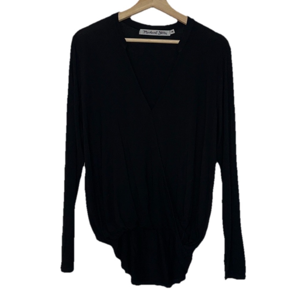 Michael Stars Black Long Sleeve V Neck Top Sz. 8